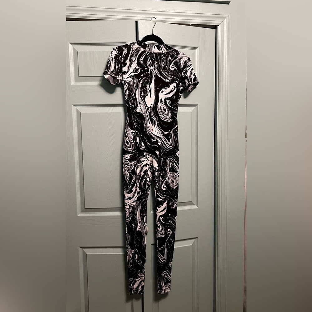 Black and White Swirl Jumpsuit